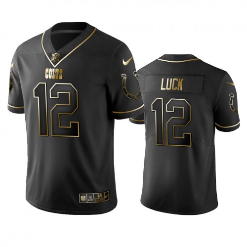 Indianapolis Colts #12 Andrew Luck Men's Stitched Vapor Untouchable Limited Black Golden Jersey Men's