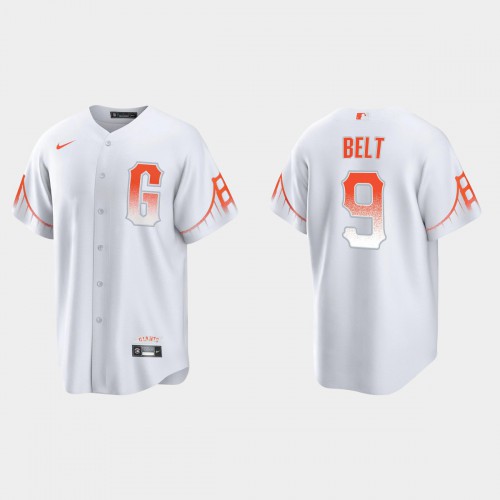 San Francisco San Francisco Giants #9 Brandon Belt Men's 2021 City Connect White Fan's Version Jersey Men's