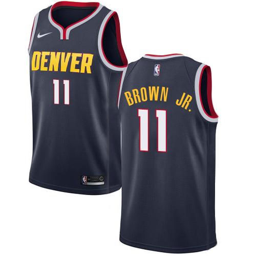 Nuggets #11 Bruce Brown Jr. Navy Women's Swingman Icon Edition Jersey