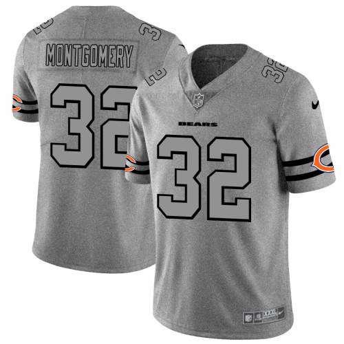 Chicago Chicago Bears #32 David Montgomery Men's Gray Gridiron II Vapor Untouchable Limited Jersey Men's