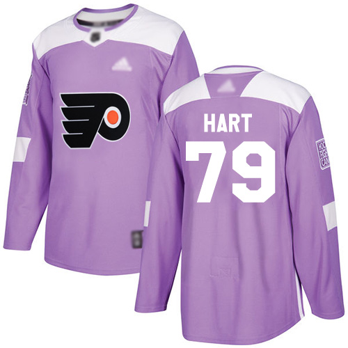 Adidas Philadelphia Flyers #79 Carter Hart Purple Authentic Fights Cancer Stitched Youth Jersey Youth