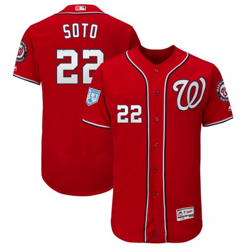 Washington Nationals #22 Juan Soto Red Alternate 2019 Spring Training Flex Base Stitched Jersey Men's