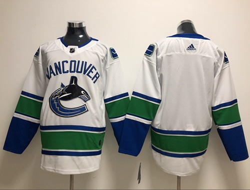 Adidas Canucks Blank White Road Authentic Stitched Jersey