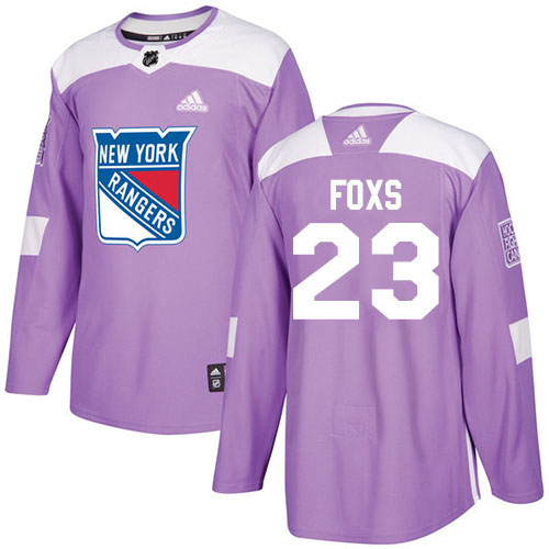 Adidas New York Rangers #23 Adam Foxs Purple Authentic Fights Cancer Stitched Youth Jersey Youth