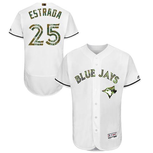 Toronto Blue Jays #25 Marco Estrada White Flexbase Authentic Collection Memorial Day Stitched Jersey Men's