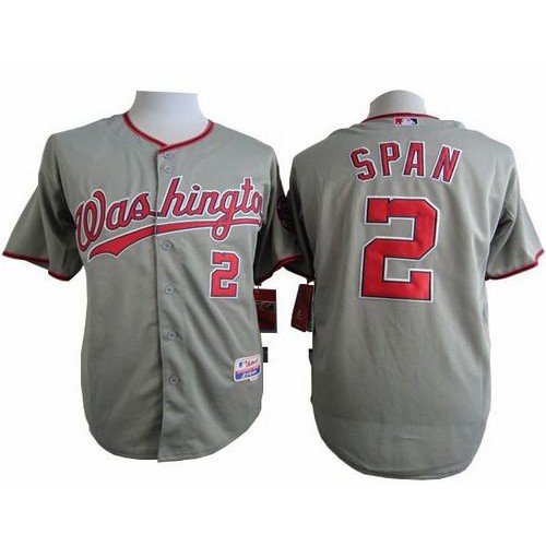 Washington Nationals #2 Denard Span Grey Cool Base Stitched Jersey Men's