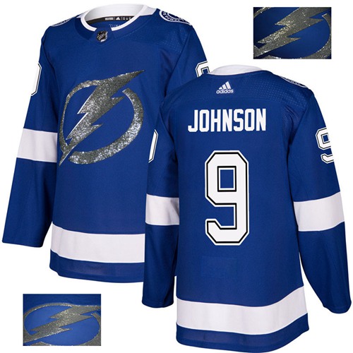 Adidas Tampa Bay Lightning #9 Tyler Johnson Blue Home Authentic Fashion Gold Stitched Jersey Men's