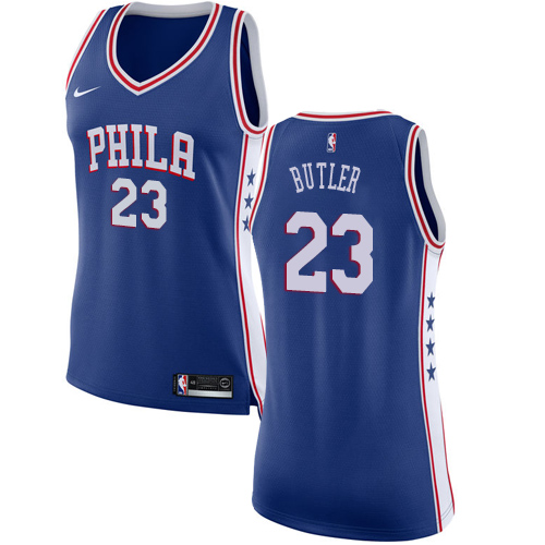 Philadelphia 76ers #23 Jimmy Butler Blue Womens Swingman Icon Edition Jersey Womens