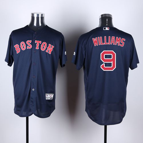 Boston Red Sox #9 Ted Williams Navy Blue Flexbase Authentic Collection Stitched Jersey Men's