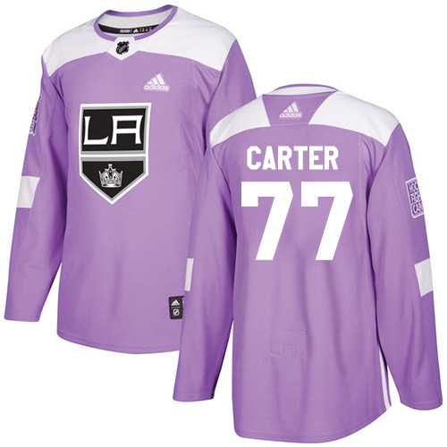 Adidas Los Angeles Kings #77 Jeff Carter Purple Authentic Fights Cancer Stitched Youth Jersey Youth