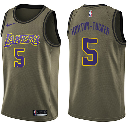 Los Angeles Lakers #5 Talen Horton-Tucker Green Swingman Salute to Service Jersey Mens