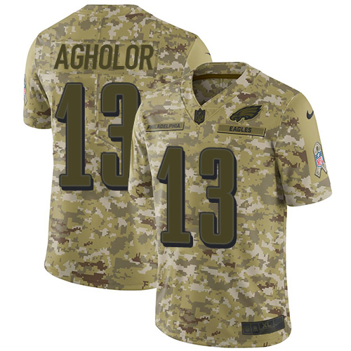 Philadelphia Eagles #13 Nelson Agholor Camo Youth Stitched Limited 2018 Salute to Service Jersey Youth