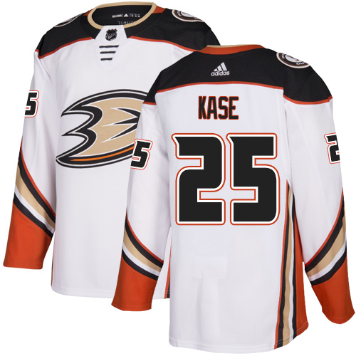 Adidas Anaheim Ducks #25 Ondrej Kase White Road Authentic Youth Stitched Jersey Youth