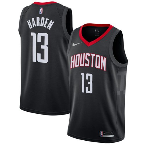Houston Rockets #13 James Harden Black Swingman Statement Edition Jersey Mens