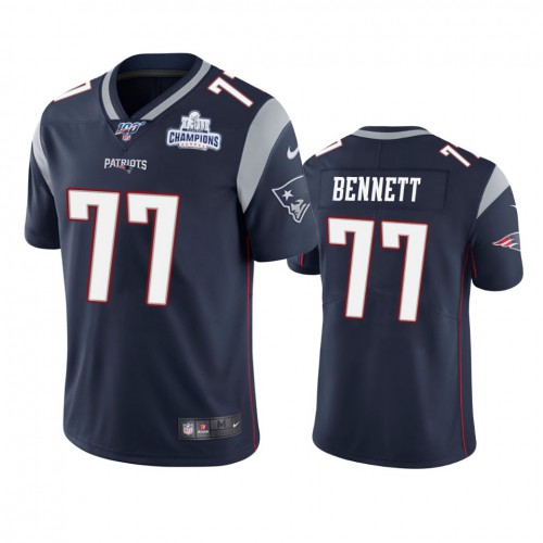 New England New England Patriots #77 Michael Bennett Navy Super Bowl LIII Champions Vapor Limited Jersey Men's