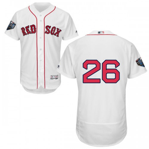 Boston Red Sox #26 Wade Boggs White Flexbase Authentic Collection 2018 World Series Stitched Jersey Men's