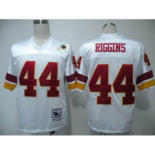 Mitchell and Ness Washington Commanders #44 John Riggins White Stitched Throwback Jersey Men's