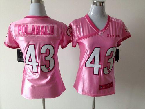 Steelers #43 Troy Polamalu New Pink Women's Be Luv'd Stitched Elite Jersey