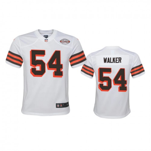 Youth Cleveland Browns #54 Anthony Walker 1946 Collection Alternate Game Limited Jersey - White Youth