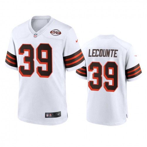 Men's Cleveland Browns #39 Richard Lecounte 1946 Collection Alternate Game Limited Jersey - White Men's