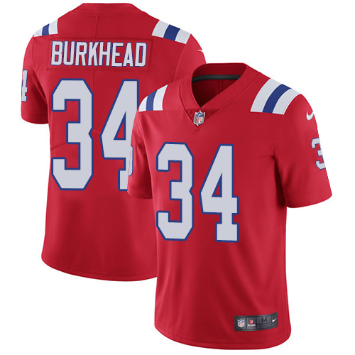 New England Patriots #34 Rex Burkhead Red Alternate Men's Stitched Vapor Untouchable Limited Jersey Men's