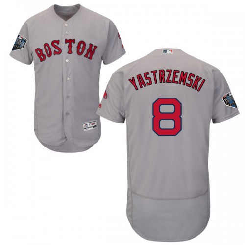 Boston Red Sox #8 Carl Yastrzemski Grey Flexbase Authentic Collection 2018 World Series Stitched Jersey Men's