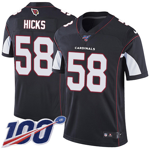 Arizona Cardinals #58 Jordan Hicks Black Alternate Men's Stitched 100th Season Vapor Limited Jersey Men's