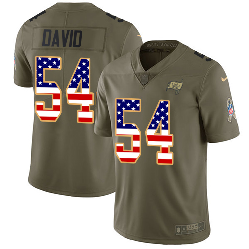 Buccaneers #54 Lavonte David Olive/USA Flag Men's Stitched Limited 2017 Salute To Service Jersey
