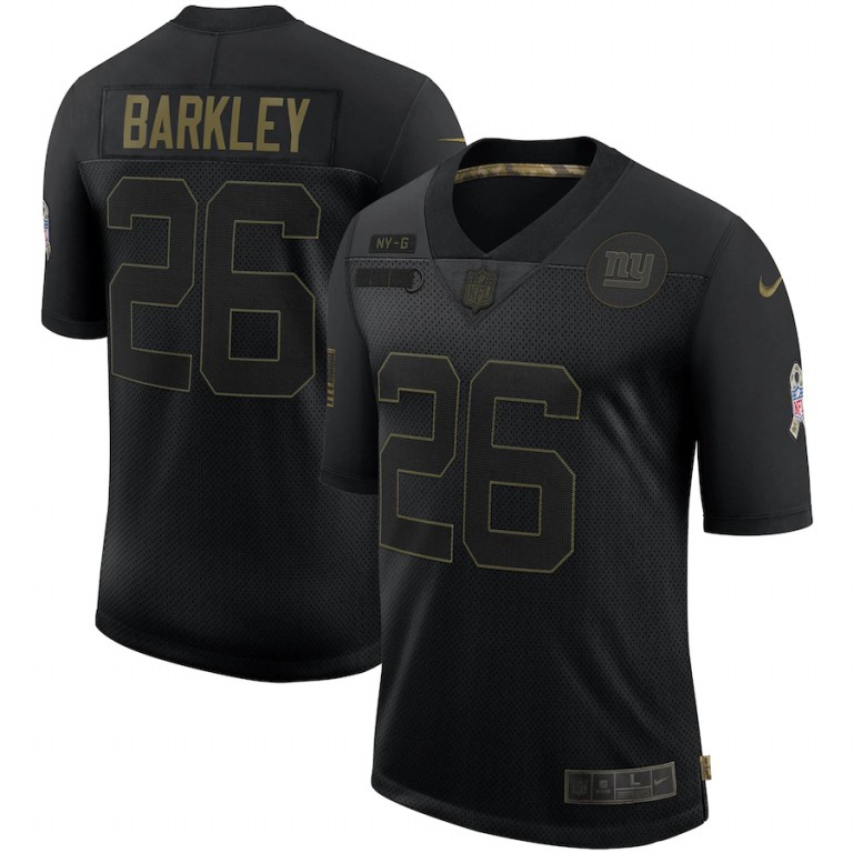 New York Giants #26 Saquon Barkley 2020 Salute To Service Limited Jersey Black