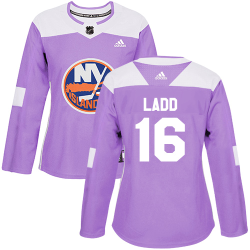 Adidas New York Islanders #16 Andrew Ladd Purple Authentic Fights Cancer Women's Stitched Jersey Womens