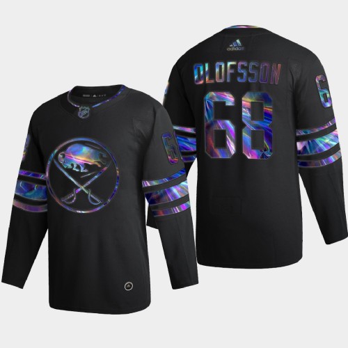 Buffalo Buffalo Sabres #68 Victor Olofsson Men's Iridescent Holographic Collection Jersey - Black Men's