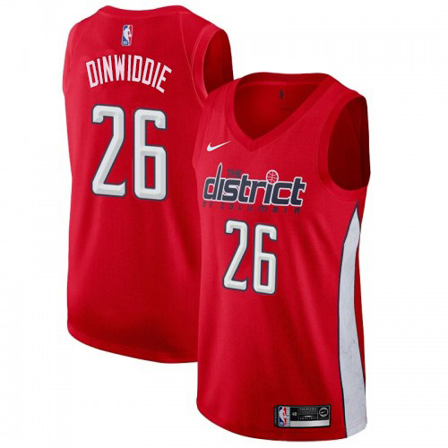 Washington Wizards #26 Spencer Dinwiddie Red Swingman Earned Edition Jersey Mens