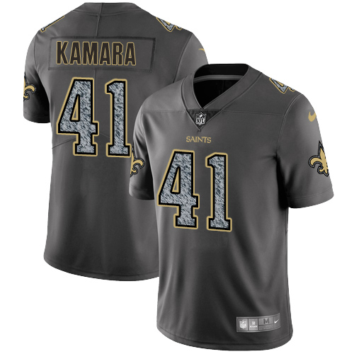 Saints #41 Alvin Kamara Gray Static Men's Stitched Vapor Untouchable Limited Jersey