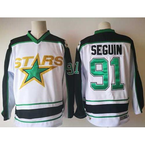 Adidas Dallas Stars #91 Tyler Seguin White Road Authentic Stitched Jersey Men's