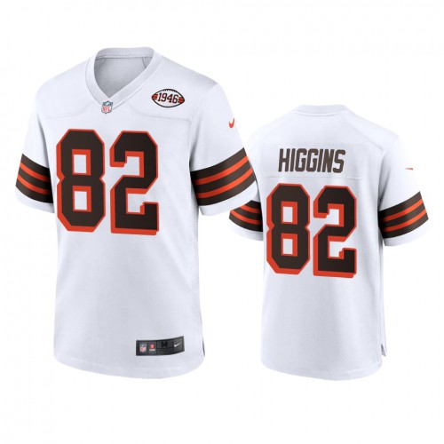 Men's Cleveland Browns #82 Rashard Higgins 1946 Collection Alternate Game Limited Jersey - White Men's