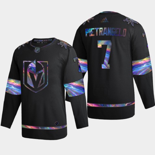 Vegas Golden Vegas Golden Knights #7 Alex Pietrangelo Men's Iridescent Holographic Collection Jersey - Black Men's