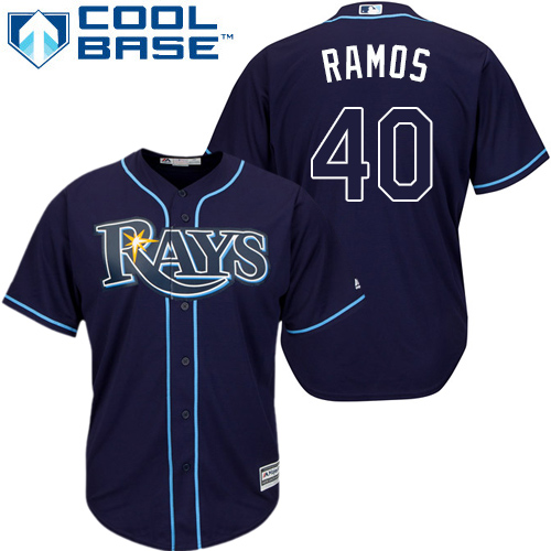 Tampa Bay Rays #40 Wilson Ramos Dark Blue Cool Base Stitched Youth Jersey Youth