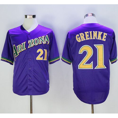 Arizona Diamondbacks #21 Zack Greinke Purple Cooperstown Stitched Jersey Men's