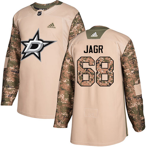 Adidas Dallas Stars #68 Jaromir Jagr Camo Authentic 2017 Veterans Day Stitched Jersey Men's