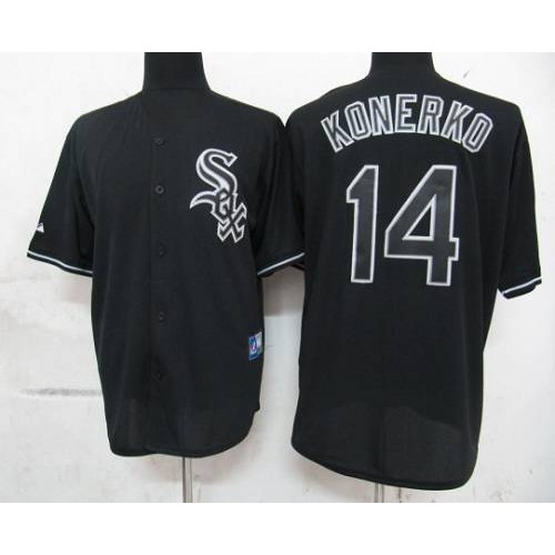 Chicago White Sox #14 Paul Konerko Black Fashion Stitched Jersey Men's