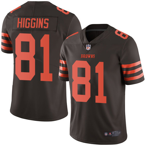 Cleveland Browns #81 Rashard Higgins Brown Men's Stitched Limited Rush Jersey Men's