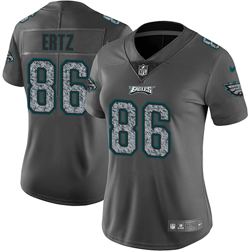 Philadelphia Eagles #86 Zach Ertz Gray Static Women's Stitched Vapor Untouchable Limited Jersey Womens