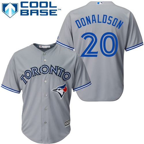 Toronto Blue Jays #20 Josh Donaldson Grey Cool Base Stitched Youth Jersey Youth