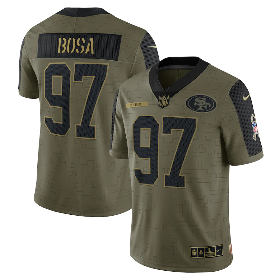San Francisco 49ers #97 Nick Bosa Olive 2021 Salute To Service Limited Player Jersey