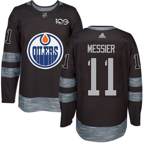 Adidas Edmonton Oilers #11 Mark Messier Black 1917-2017 100th Anniversary Stitched Jersey Men's