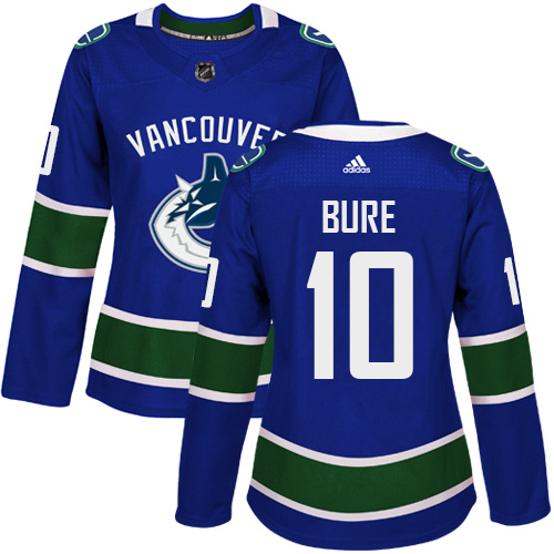 Adidas Vancouver Canucks #10 Pavel Bure Blue Home Authentic Women's Stitched Jersey Womens