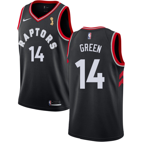 Toronto Raptors #14 Danny Green Black 2019 Finals Champions Statement Edition Swingman Jersey Mens