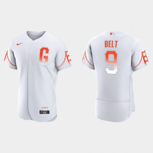 San Francisco San Francisco Giants #9 Brandon Belt Men's 2021 City Connect Authentic White Jersey Men's