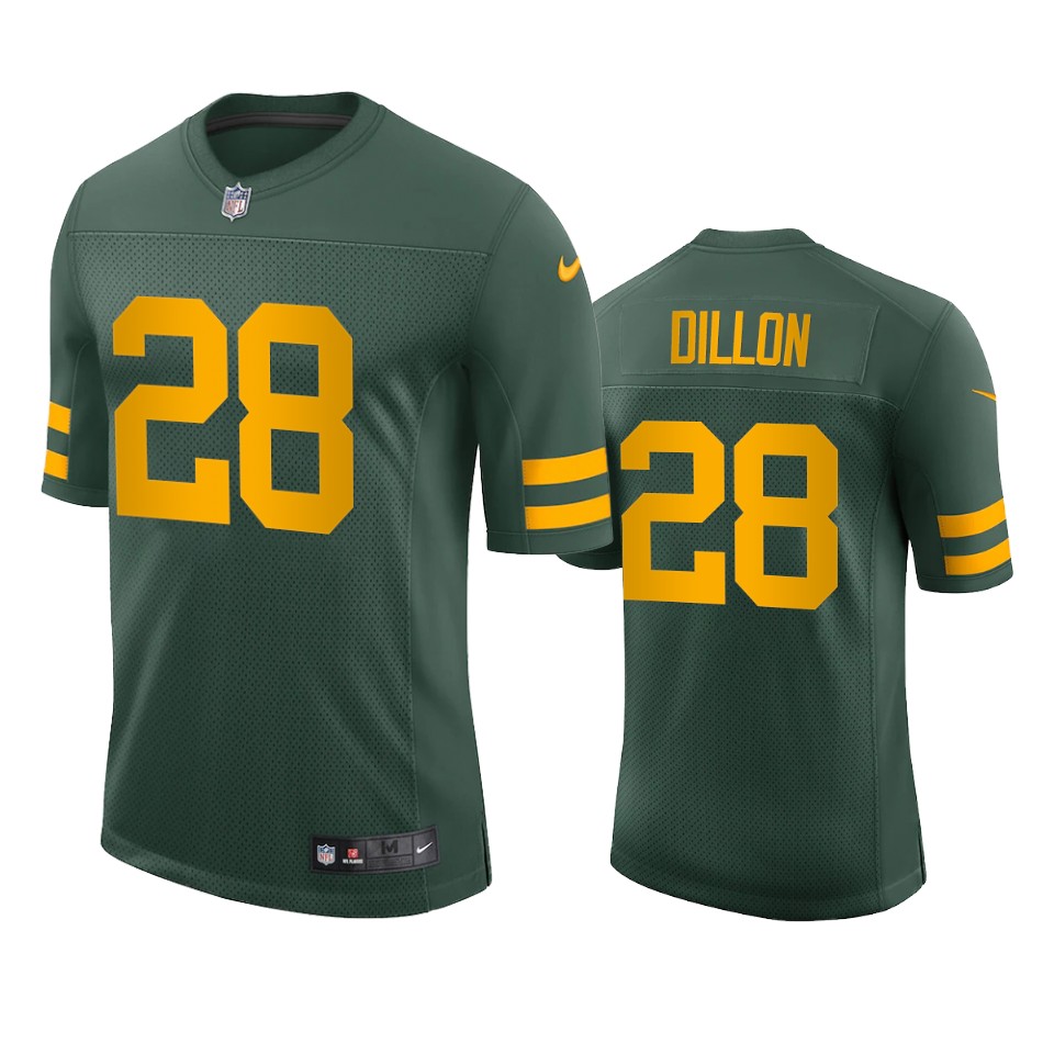Green Bay Packers #28 A.J. Dillon Men's Alternate Vapor Limited Player Jersey - Green