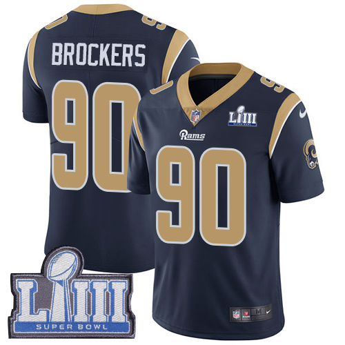 Los Angeles Rams #90 Michael Brockers Navy Blue Team Color Super Bowl LIII Bound Men's Stitched Vapor Untouchable Limited Jersey Men's